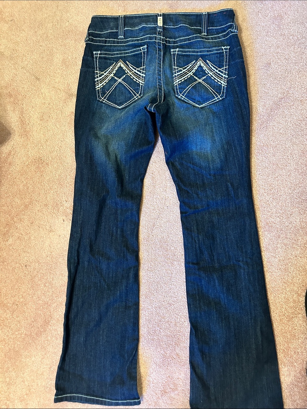 Ariat Dark Blue Flare Jeans with Embroidered Back Pockets